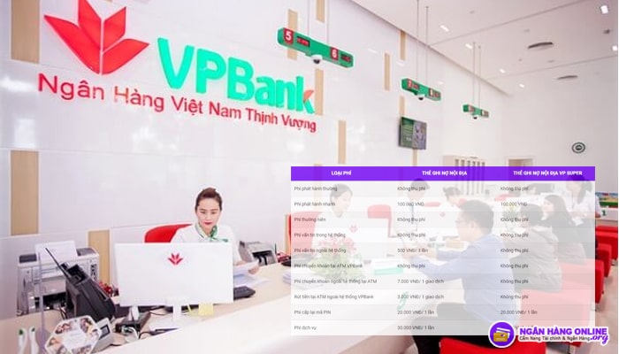 Biểu phí VPBank: Các loại phí duy trì, thường niên, chuyển tiền, rút tiền, phí dịch vụ VPBank
